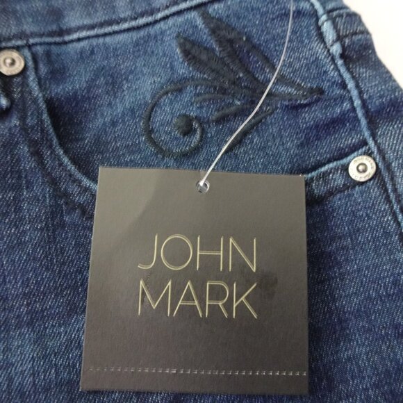 John Mark Embroidered Jeans Women's Plus Size 16W Blue Denim Stretch Flare - Picture 14 of 16